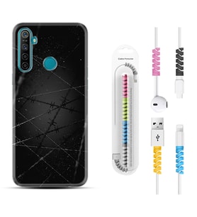 Realme 5i 5 Pro 6i 7 Pro 8 Kılıf Kablo Koruma Spiral Silikon Dikenli Tel 1779