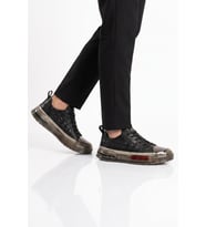 Voyager Beyaz Hakiki Deri Kroko Desenli Kalın Taban Erkek Casual Ayakkabı Sneaker E058 M