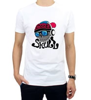 Hidz Cool Skull Kurukafa Unisex Tişört (Tip 4) (Beyaz)
