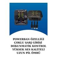 Mey İthalat® Wireless Şarjlı Akıllı Saat ve Dijital Göstergeli Kablosuz Bluetooth Kulaklık Nabız Ölç