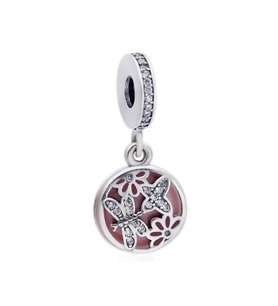 Nur Silver Pembe Sallantılı Gümüş Charm NUR-BL00235