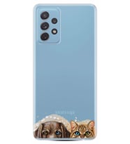 Kılıfland Samsung Galaxy A72 Kılıf Silikon Resimli Kapak Cat and Dog Stok 1076