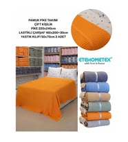 ETEHOMETEX ÇİFT KİŞİLİK %100 PAMUK HAVUZLU PİKE TAKIMI