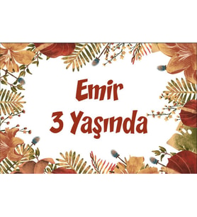 Sarı Yapraklar Temalı Doğum Günü Afişi 35X50 cm