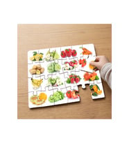 Meyveleri ve Sebzeleri Tanıyalım Tasarımlı 24 Parça Ahşap Çocuk Puzzle MPK0578