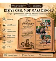 Kişiye Özel Ahşap Kitap Masa Dekoru - 3D Fotoğraflı Anı Plaketi