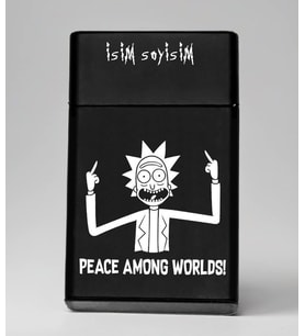 Rick and Morty Peace Among Worlds Desenli Metal Tabaka – Kişiye Özel İsimli Hediyelik