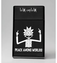 Rick and Morty Peace Among Worlds Desenli Metal Tabaka – Kişiye Özel İsimli Hediyelik