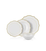 The Mia Jaswely Yemek Seti Beyaz 24 Parça DNR0017 (Gold)