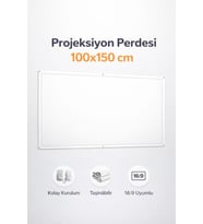 Yüksek Çözünürlük Duvar Tipi Projeksiyon Perdesi 100x150 cm