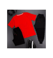 3'lü Unisex Spor Eşofman Takımı Kombini (A.Kırmızı)