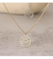 Kişiye Özel 925 Ayar Gümüş Gün Doğumu Kolye (Gold)