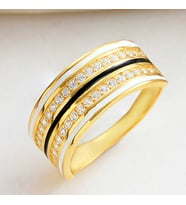 Gümüş Gold Zirkon Taşlı Kadın Yüzük