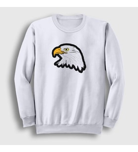 Presmono Unisex Beyaz Eagle Kartal Sweatshirt 314092tt (Beyaz)