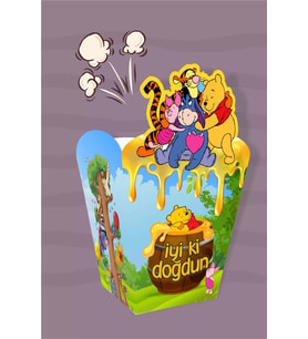 Winnie The Pooh Temalı Popcorn Kutusu (mısır) 8'li