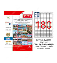 TANEX 2060 LASER ETİKET 30x9mm 180x100 18000 ADET