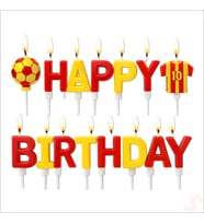 Sarı Kırmızı Happy Birthday 15 Parça Doğum Günü Mum Seti (STD)