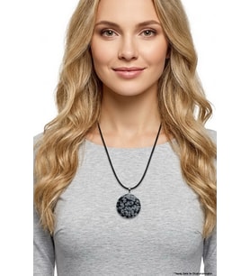 Kartanesi Obsidyen Yuvarlak Kesim Kolye 463-2