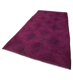Bordo Geometrik Kilim Yün El Dokuma Salon Modern Baklava Desenli Düz Yüzey Şık Kilimi
