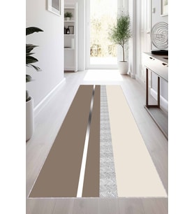Bej Silver Kaymaz Taban Modern Kesme Rulo Yolluk Halı VH018