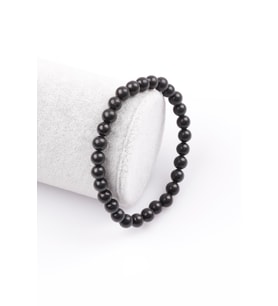 Shungite Doğal Taş Bileklik 6 mm Küre Kesim