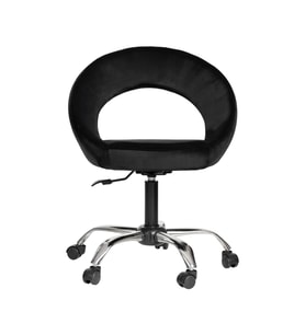 Krom Metal Ayaklı Ofis Çocuk Odası Çalışma Sandalyesi (AYARLANILABİLİR) RATON (Siyah)