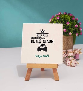 Babalar Günü Hediyesi Babaya Hediye - 2 - Dekoratif Taş Baskı