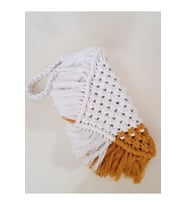 Kadın Beyaz Makrome Clutch Çanta