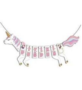 Unicorn Partisi Şekilli İyi Ki Doğdun Flama