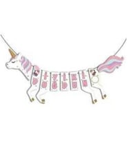 Unicorn Partisi Şekilli İyi Ki Doğdun Flama