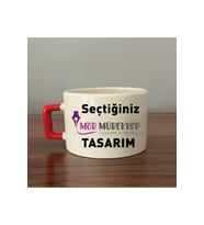 Seçtiğin Mor Mürekkep Tasarım & Isim Kırmızı Kulplu C Fincan