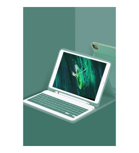 Apple iPad Pro 11 (2022) Kılıf KC01 Smart Klavyeli Tablet Kılıfı - Koyu Yeşil