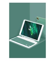Apple iPad Pro 11 (2022) Kılıf KC01 Smart Klavyeli Tablet Kılıfı - Koyu Yeşil