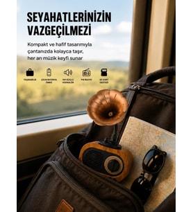 Şarjlı Mini Retro Radyo Bluetooth Hoparlör Çoklu Bağlantı Seçenekli Yeni Nesil