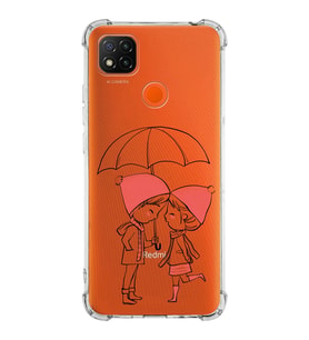 Xiaomi Redmi 10A Köşe Korumalı Antişok Kapak Aşk Tasarımlı Şeffaf Silikon Kılıf