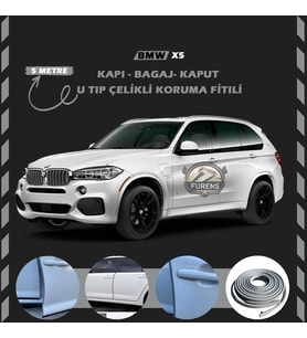 Bmw X5 Oto Araç Kapı Koruma Fitili 5metre Parlak Gri Renk
