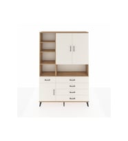Arges Gardrop 8 Raflı 5 Çekmeceli 3 Kapaklı 132x30x195 Çam-Aytaşı