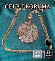 🙏Celb-i Koruma Tılsımı Çelik Kolye 🎨 Altın Renk (09)