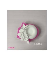 YY0510 Gül Motifli Tealight Mumluk Silikon Kalıp