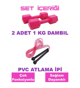 Atlama İpi Ve 1 Kg Çiftli Dambıl Set