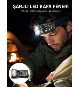 Sensörlü LED Kafa Feneri Şarj Edilebilir Manyetik Eller Serbest Yeni Nesil