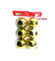 Yılbaşı Ağaç Süsü Top 6 Cm 6 Lı Gold