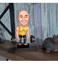 Kişiye Özel Body Sporcu Karikatür Ahşap Biblo