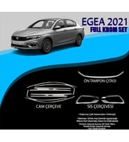 Fiat Egea Uyumlu 2021 Krom Set (Cam Çerçeve.-Ön Tampon Çıt.-Sis Çerçevesi) Parça (Karışık)