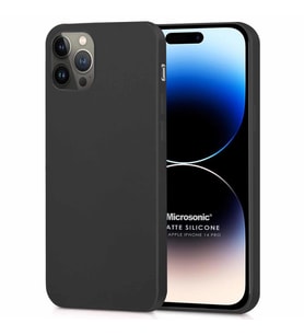 Microsonic Matte Silicone Apple iPhone 14 Pro Kılıf Siyah