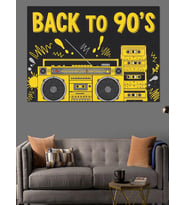 Back To 90'S Retro Radyo Dekoratif Kanvas - Mdf Ahşap Tablo
