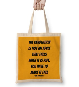 Che Guevara Quotes Gift - Vintage Retro Rainbow Style Bez Çanta Uzun Saplı