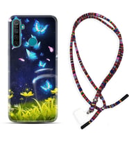 Realme 5i 5 Pro 6i 7 Pro 8 Kılıf Boyun Asklı Rasta Silikon Neon Butterflys 1309