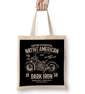 Custom Motorcycle Native American Dark Iron Bez Çanta Uzun Saplı