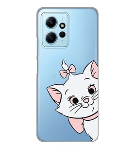 Redmi Note 12 4G Uyumlu Marie Kedicik Desenli Şeffaf Telefon Kılıfı